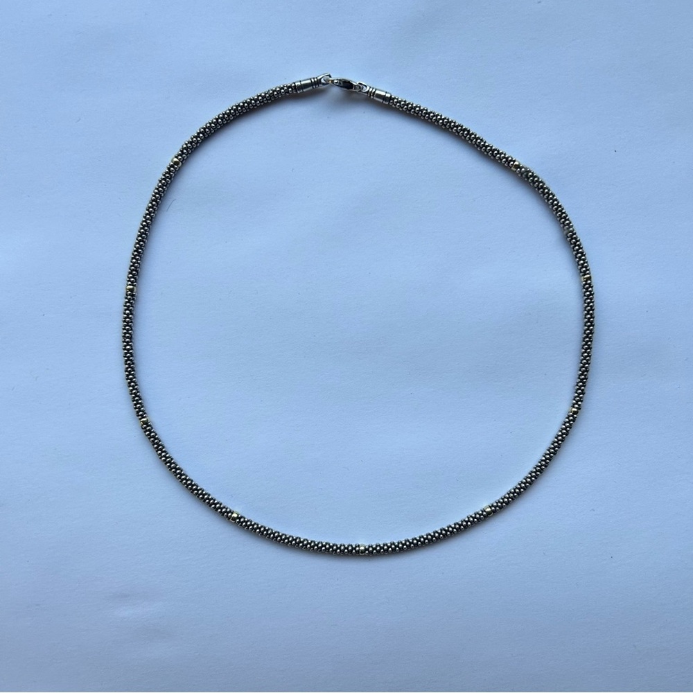 LAGOS 18K 3MM Rope W/ SMTH GOLD 16” Necklace